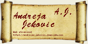 Andreja Jeković vizit kartica